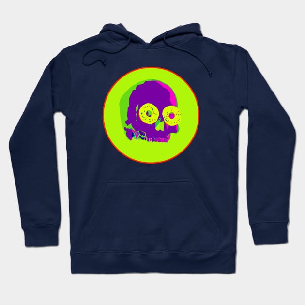 Psychedelic Donut Skull Hoodie by RyanJGillDesigns